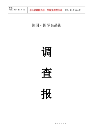 嘉善龙鼎御园商业街(暂定名)市场调查报告(改)
