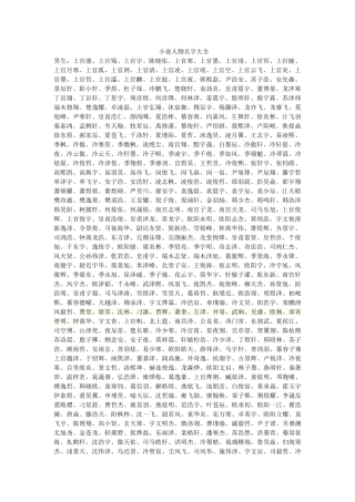 小说人物名字大全与服装