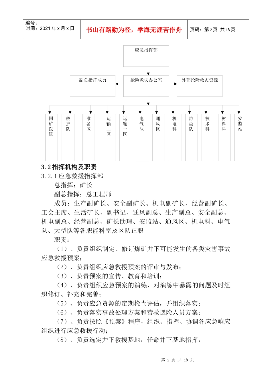 同家梁矿全矿井下停电事故应急预案_第2页