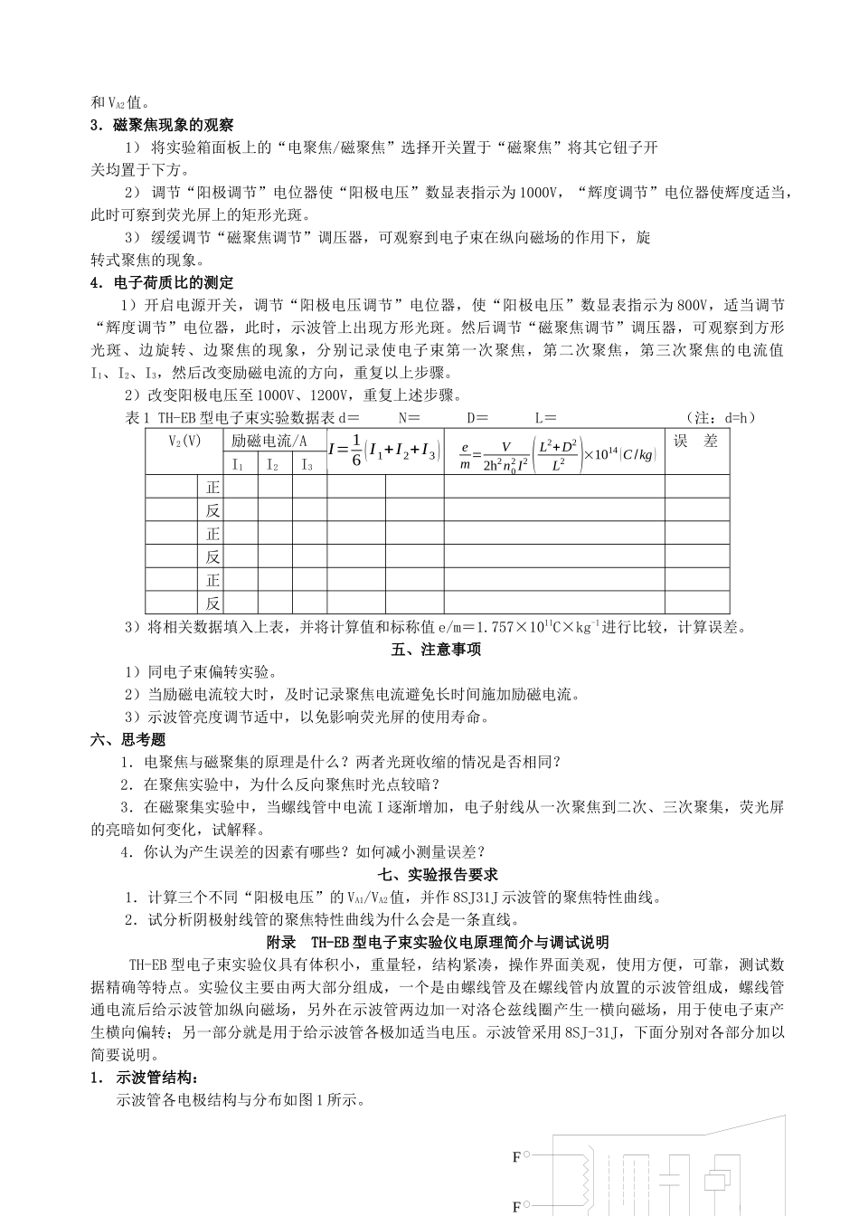 实验二十三电子射线的电聚焦与磁聚焦_第3页