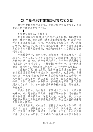 XX年新任职干部表态发言稿范文3篇