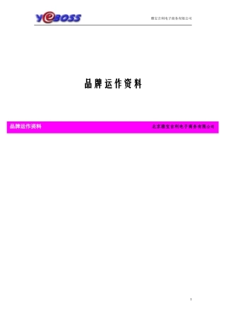 品牌运作参考资料