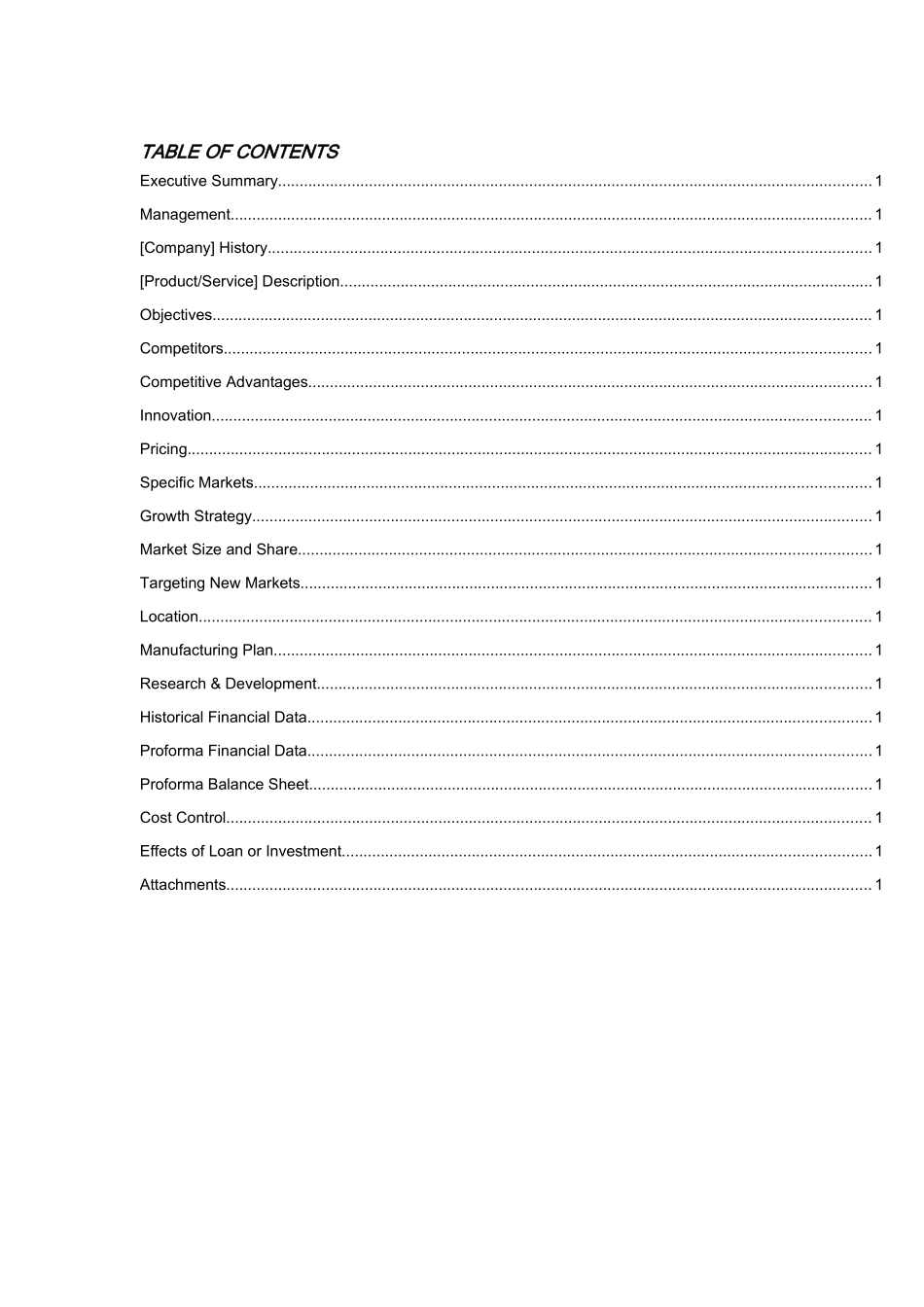商业计划书模板（英文版）_第2页
