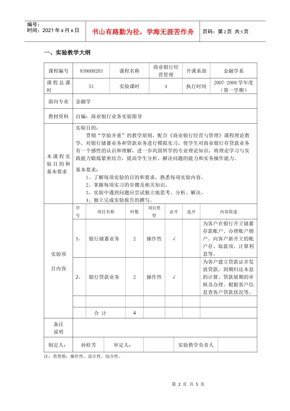 商业银行经营管理课程_第2页
