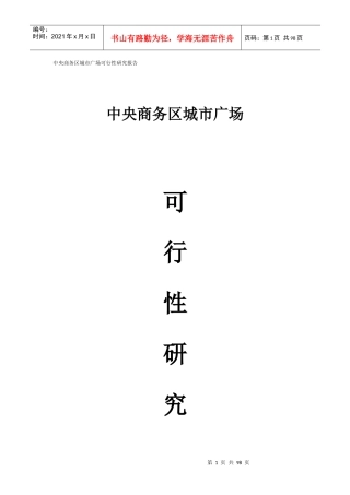 商务区城市广场可行性研究报告
