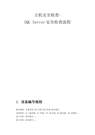 主机安全检查SQL Server安全检查流程