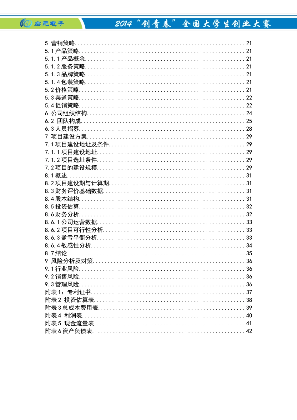 启元电子创业计划书_第2页