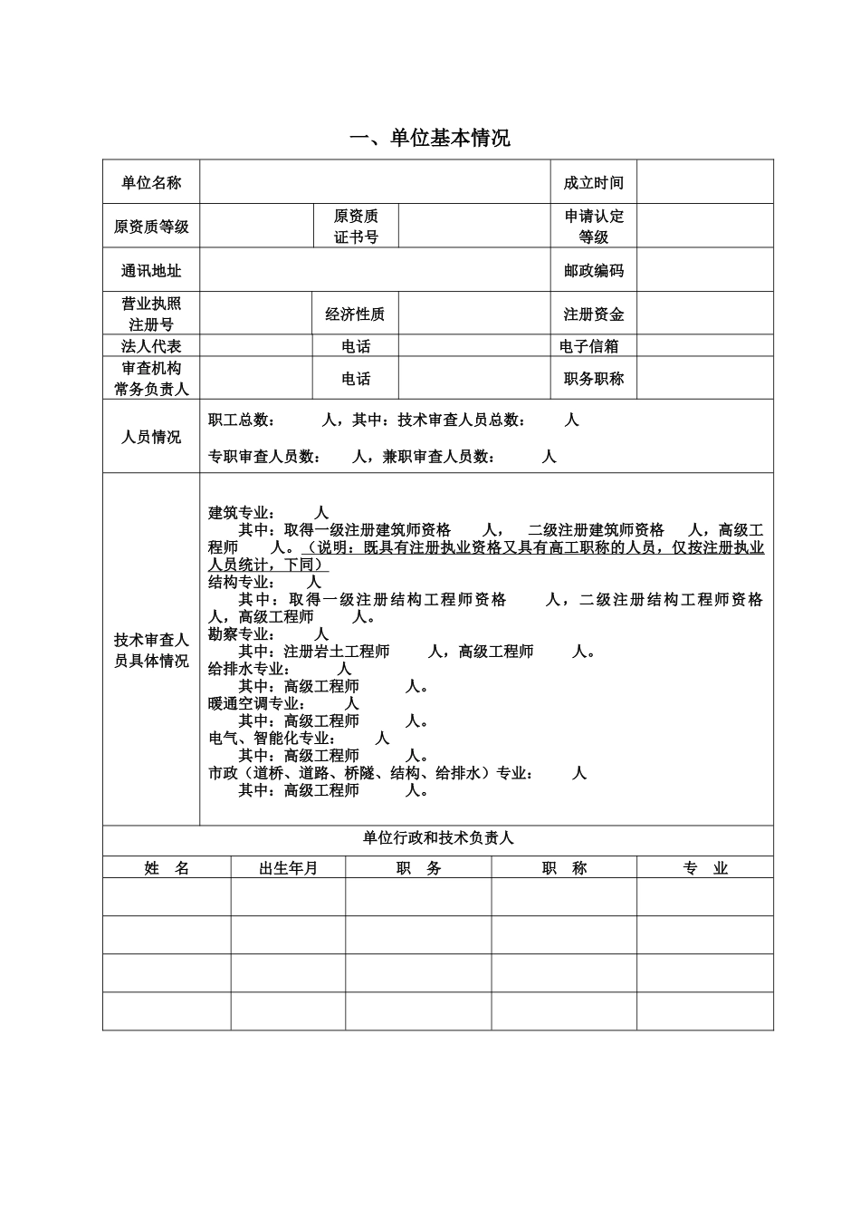 山东省建设工程施工图设计文件审查机构认定书申请表_第2页