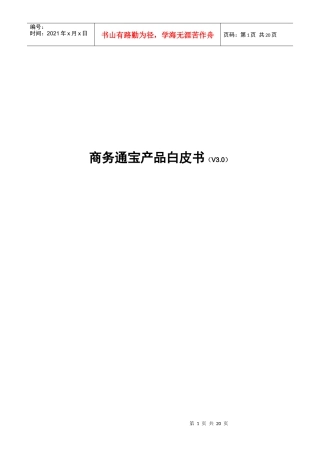 商务通宝产品白皮书(V30)