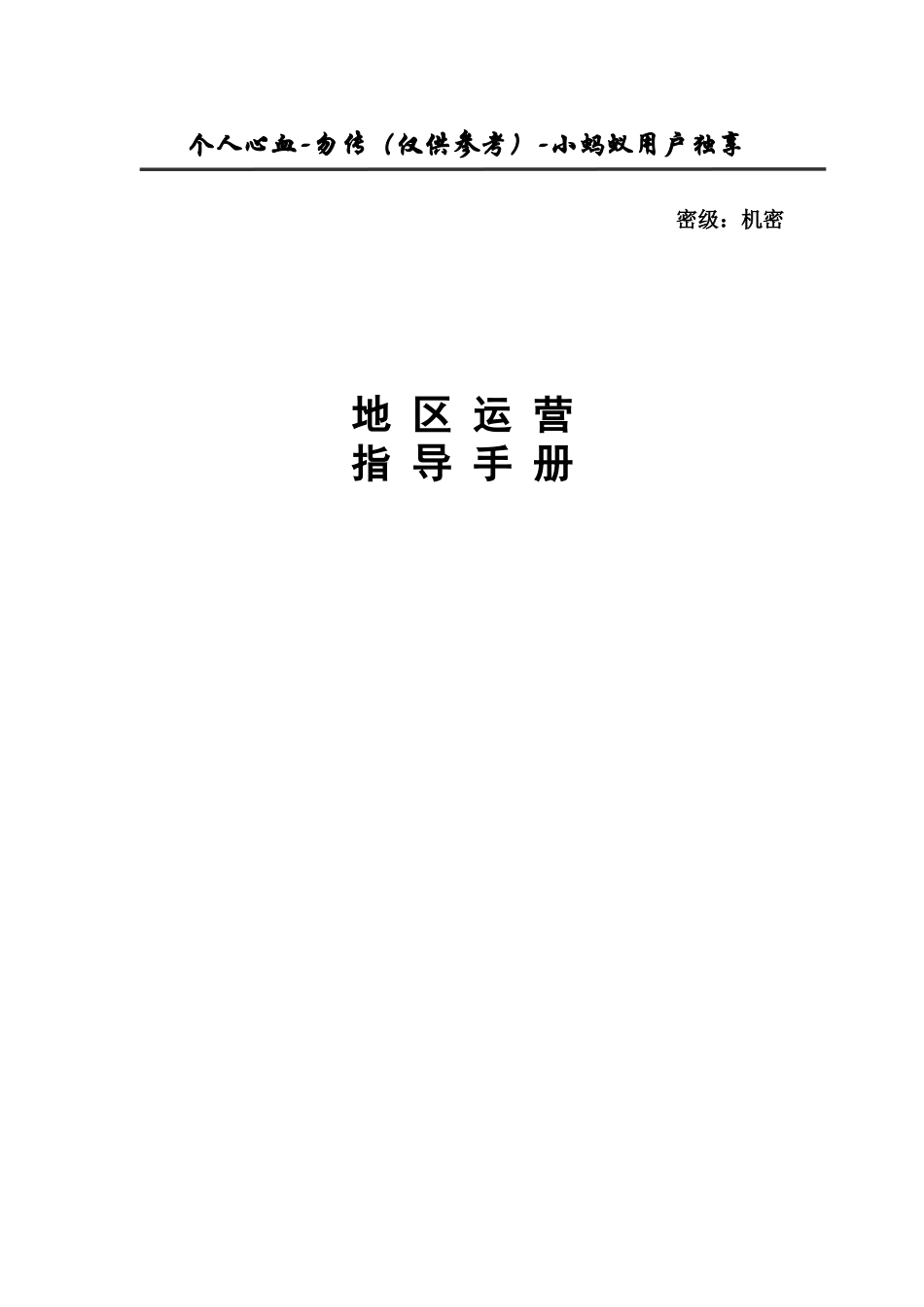地方网站大型商业网站运营指导手册_第1页