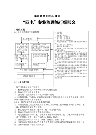 龙厦铁路工程“四电”专业监理实施细则