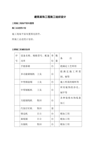 建筑装饰工程施工组织设计