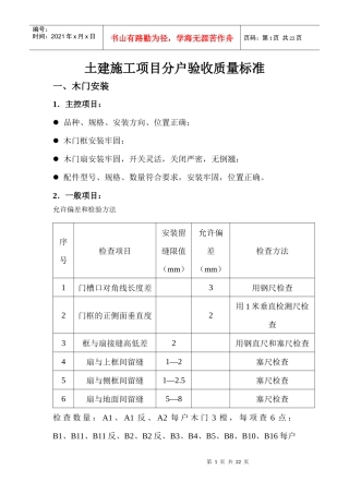 土建分户验收标准