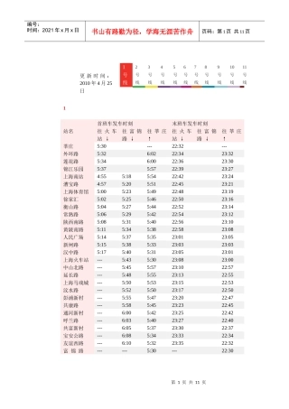 地铁运营时间