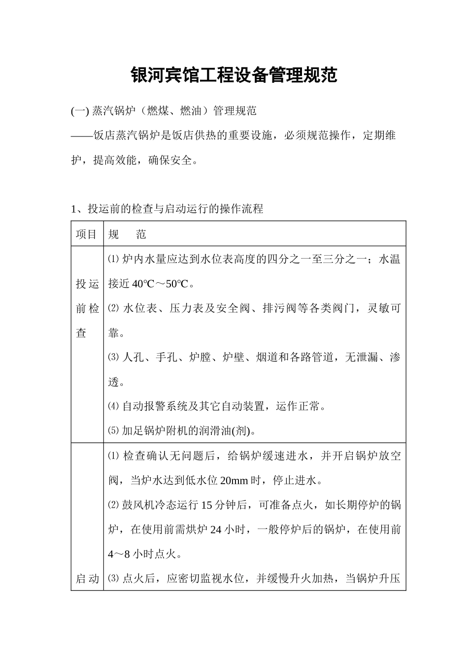 宾馆工程设备管理规范_第1页