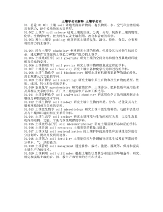 土壤学名词释析