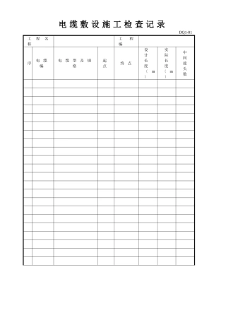 电气安装工程表格