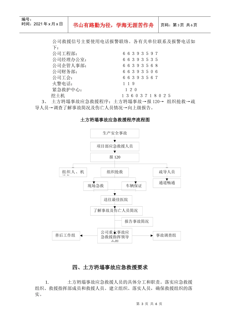 土方坍塌安全事故应急救援预案_第3页