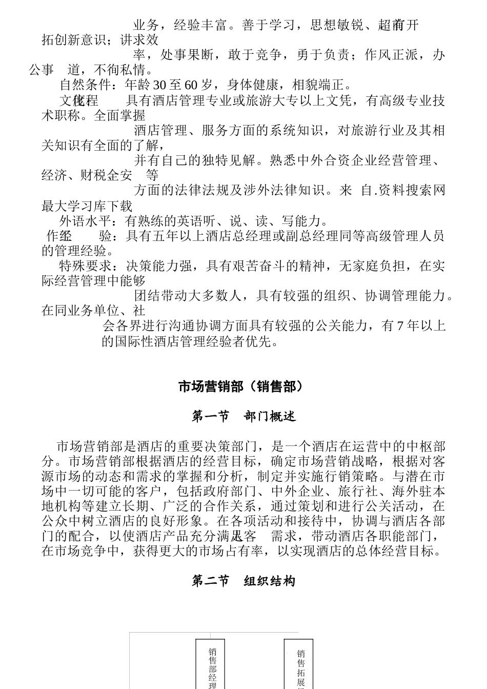 厦门某酒店部门岗位职责说明书_第3页