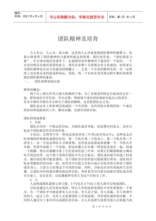 团队精神及建设