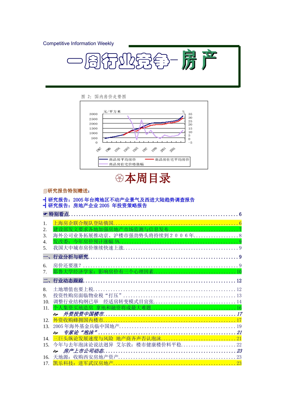 房地产一周行业竞争动态_第1页