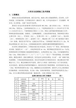 大坝安全监测施工技术措施