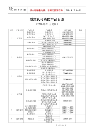 型式认可消防产品目录
