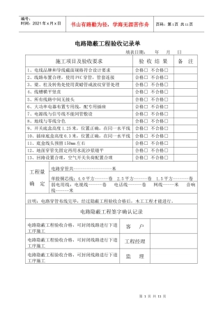 地王装饰施工验收单