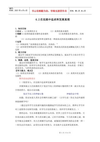 在实践中追求和发展真理