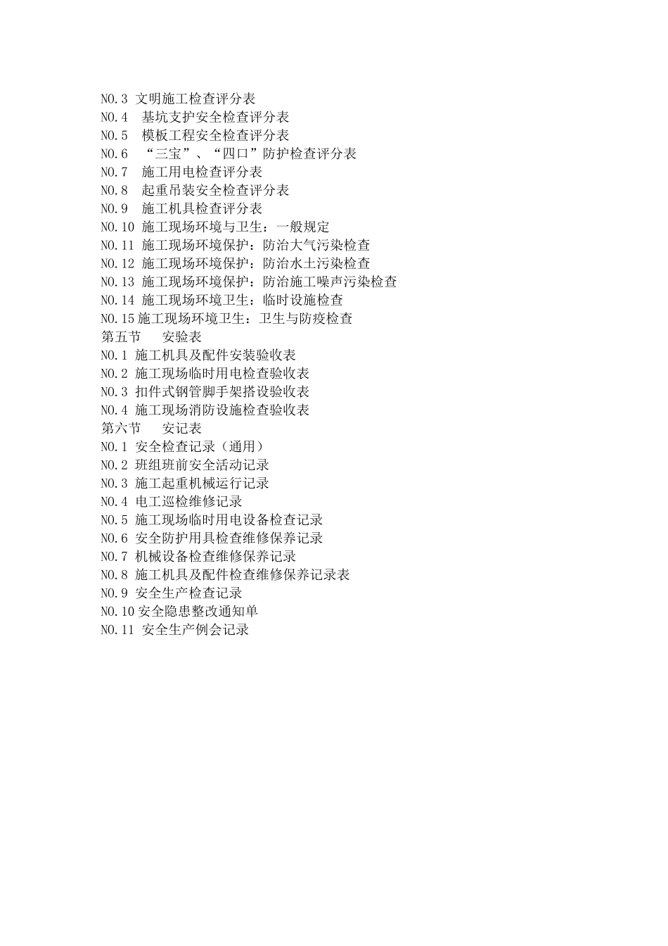 建筑工程安全资料表格(全套65张)_secret_第2页