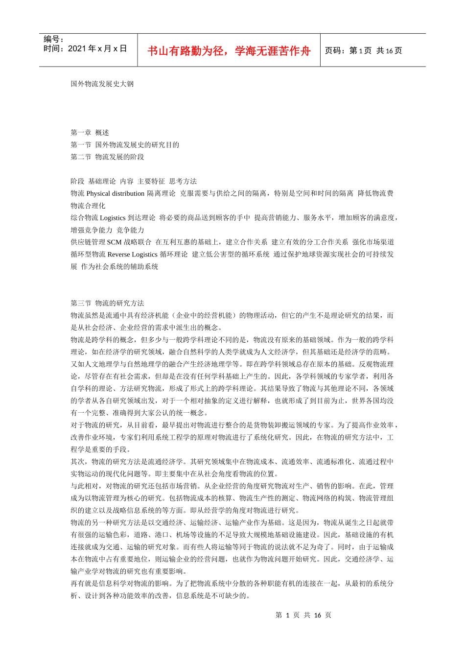 国外物流发展史大钢_第1页