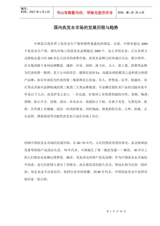 国内洗发水市场的发展历程与趋势doc15(1)