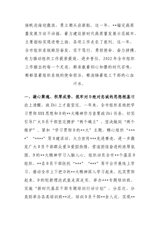 市全年组织工作总结