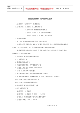 圣诞元旦推广活动策划方案(P)