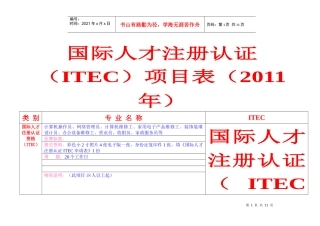 国际人才注册认证考试项目XXXX年