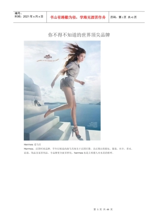 国际一线品牌知识