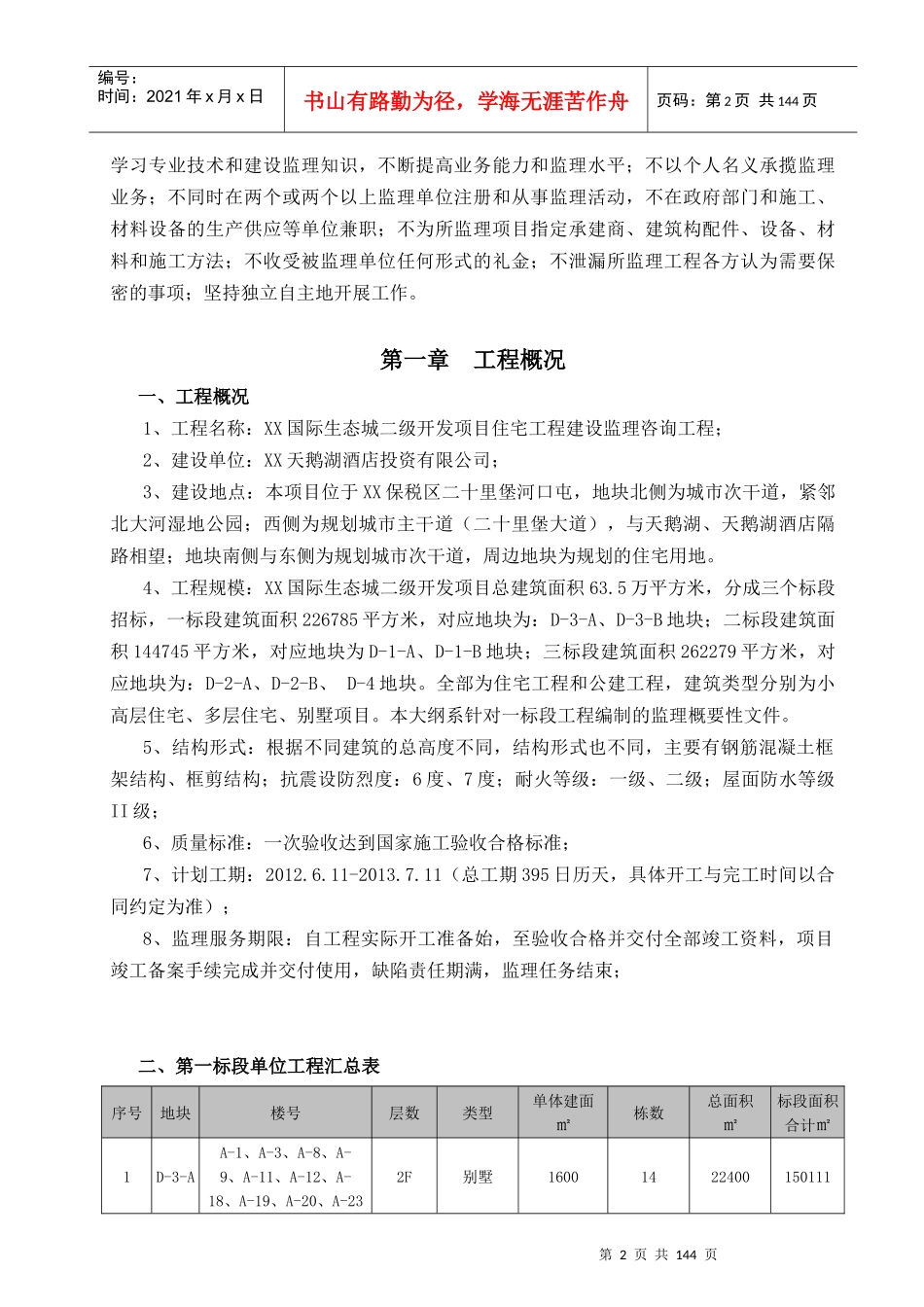 国际生态城二级开发项目监理大纲_第2页