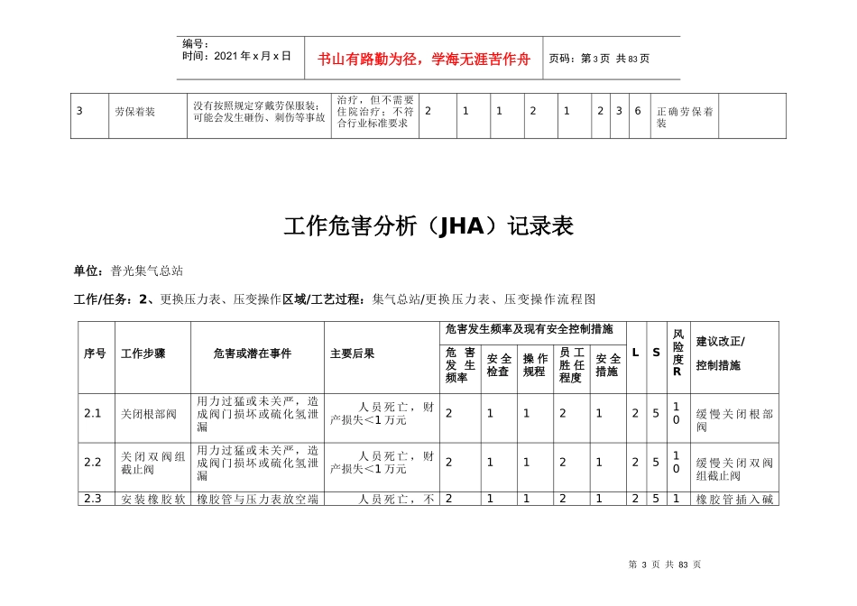 四班(勿删除)第二次危害因素识别与风险评价0_第3页