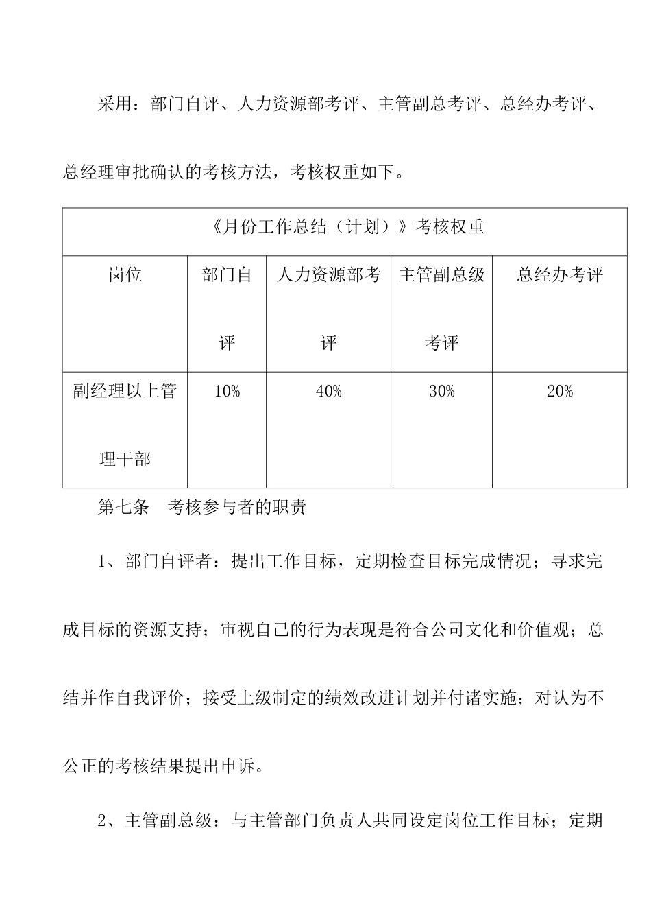 地产公司月份工作总结（计划）考核管理办法_第3页