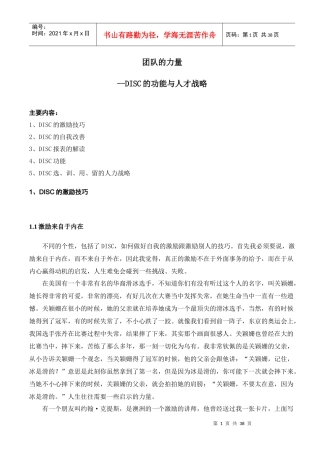 团队的力量DISC的功能与人才战略教材