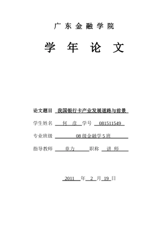 国内银行卡产业发展道路与前景