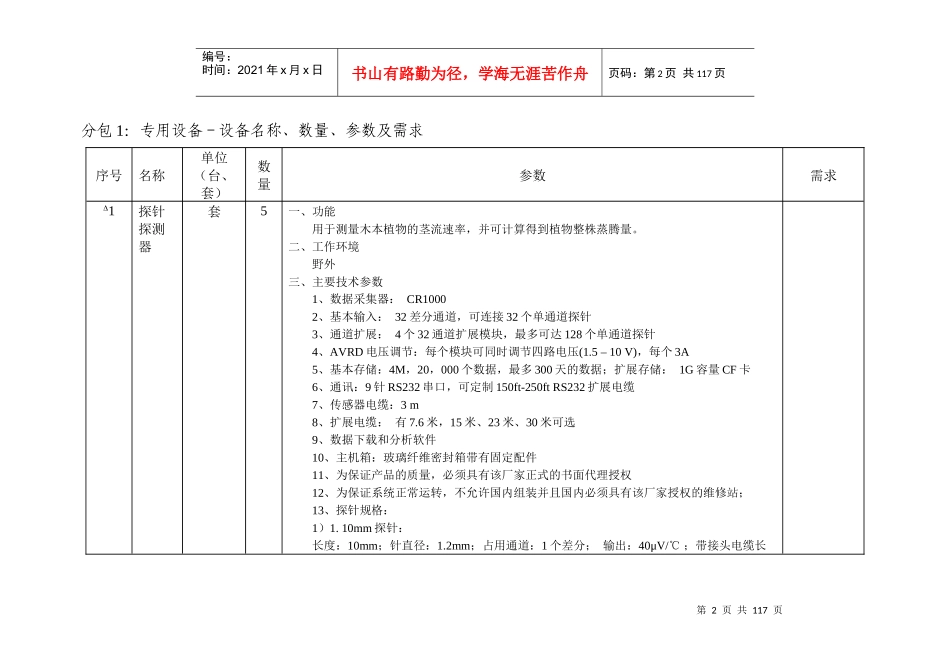 四川省林业科学研究院实验室设备公开招标采购征求意见..._第2页