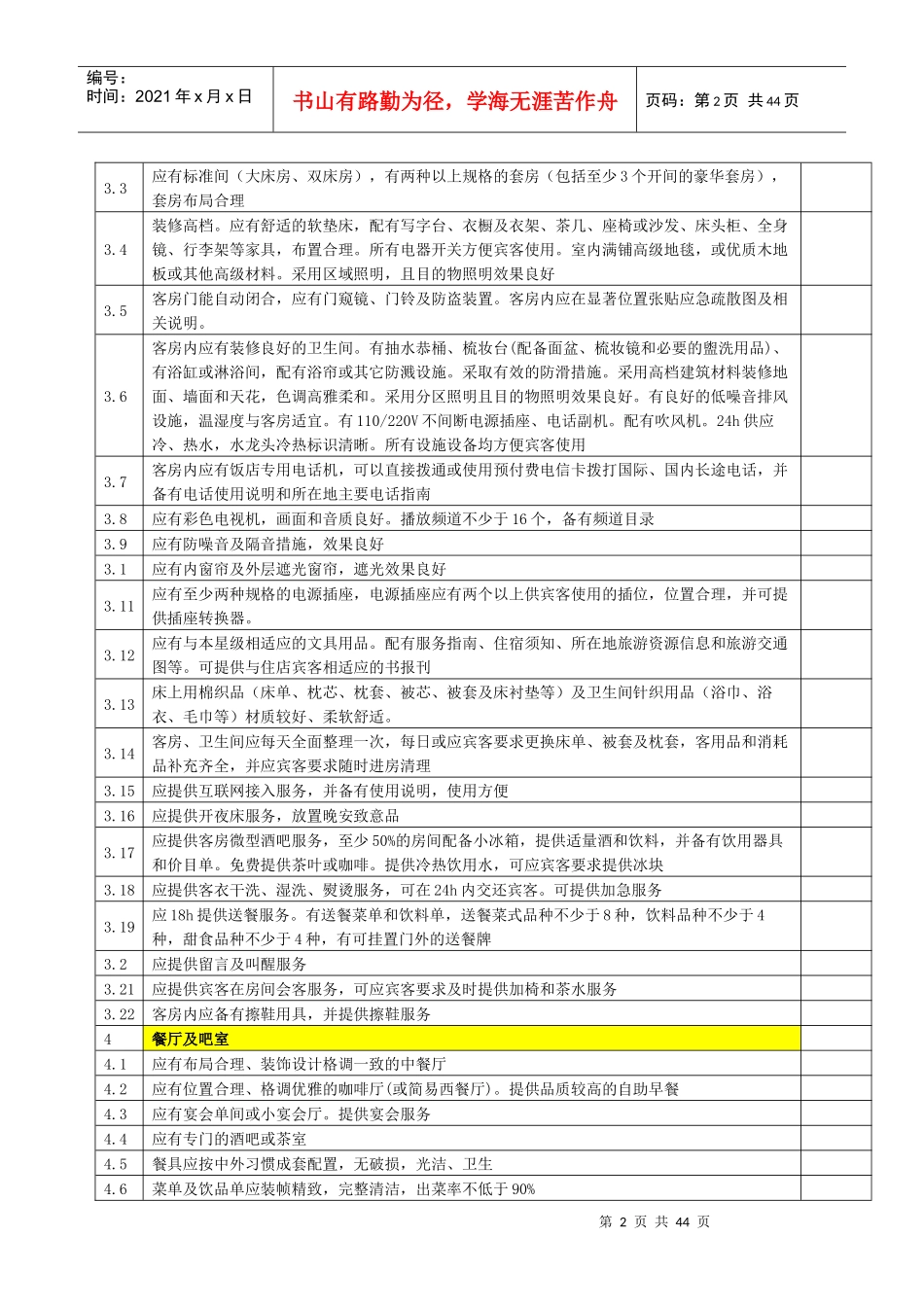 四星级必备项目检查表_第2页