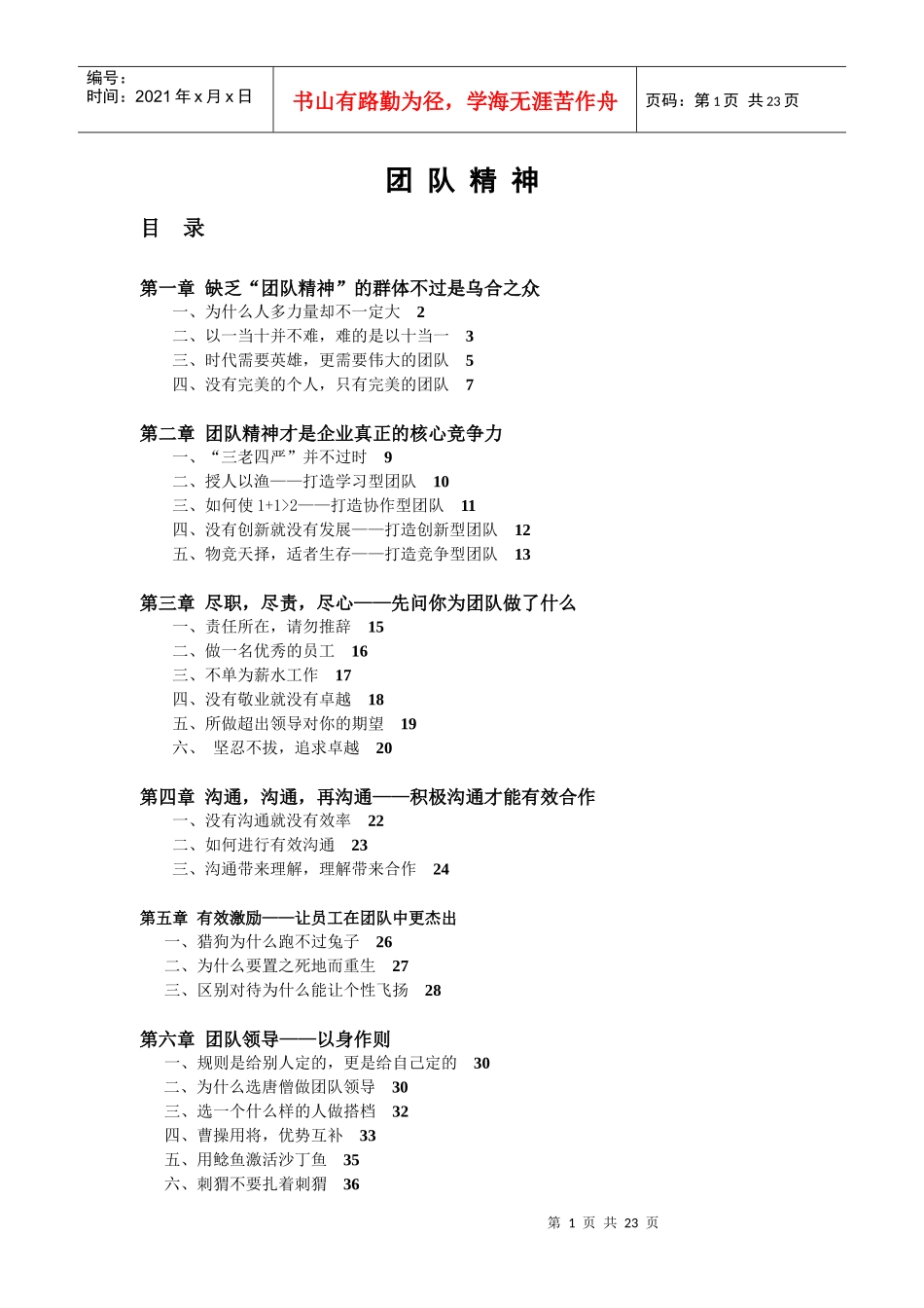 团队精神目录_第1页