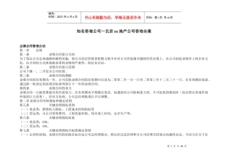 地产公司全套管理策划咨询