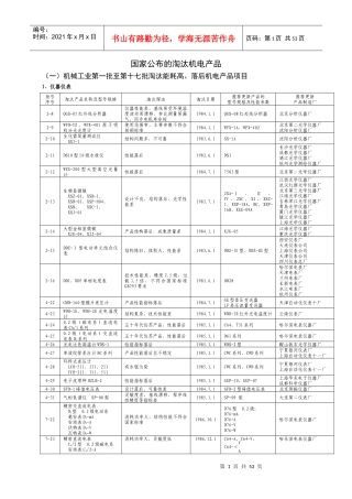 国家公布的淘汰机电产品-中华人民共和国国家经济贸易委员会