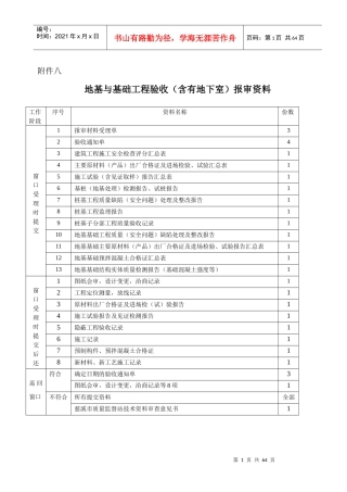 地基基础工程验收资料