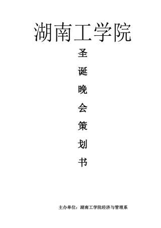 圣诞晚会策划书