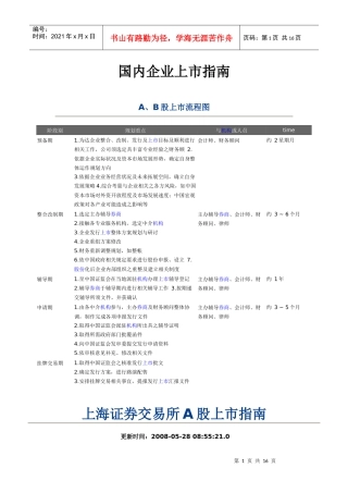 国内企业上市指南