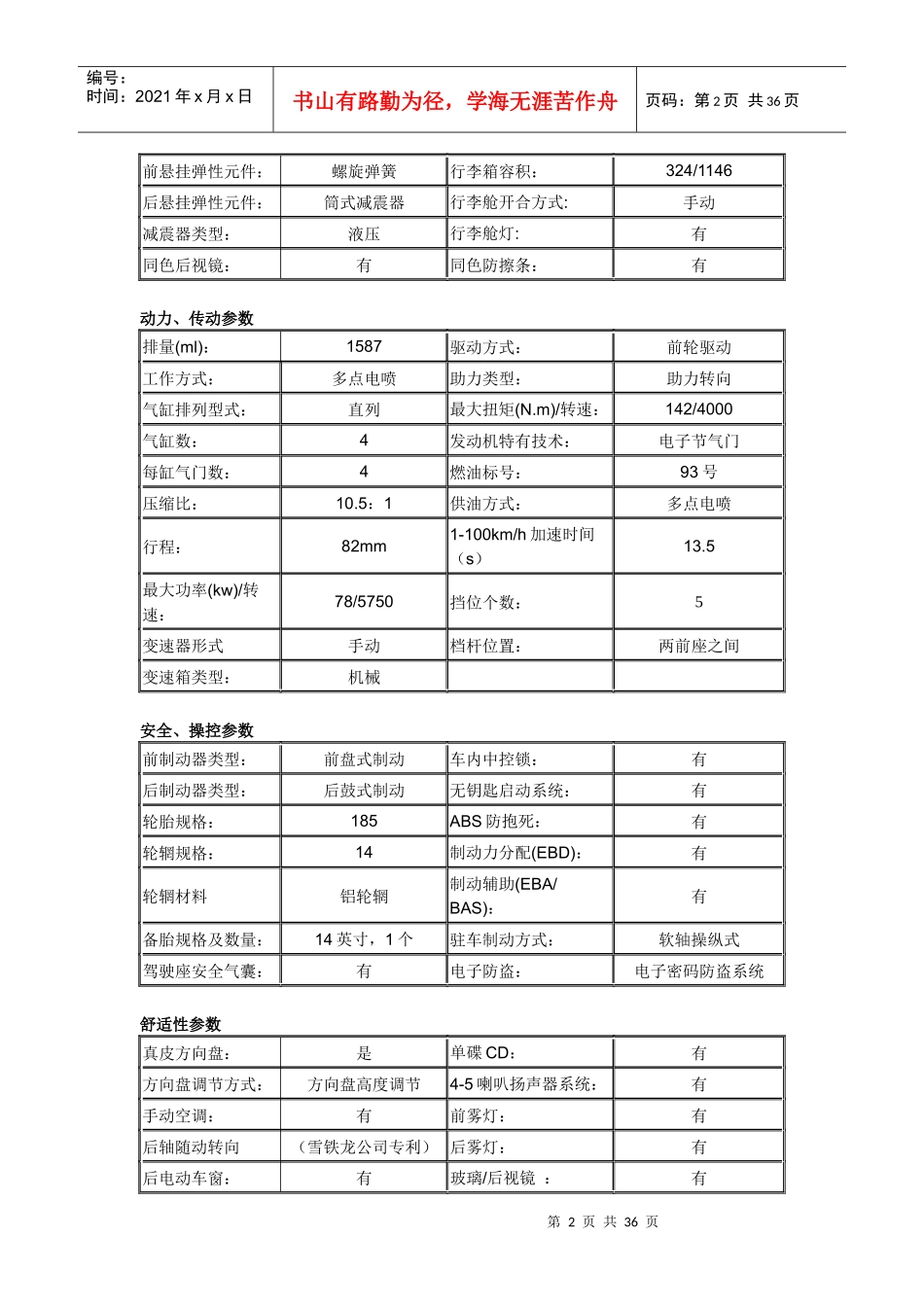 国家税务局系统轿车政府采购协议供货项目协议书之..._第2页